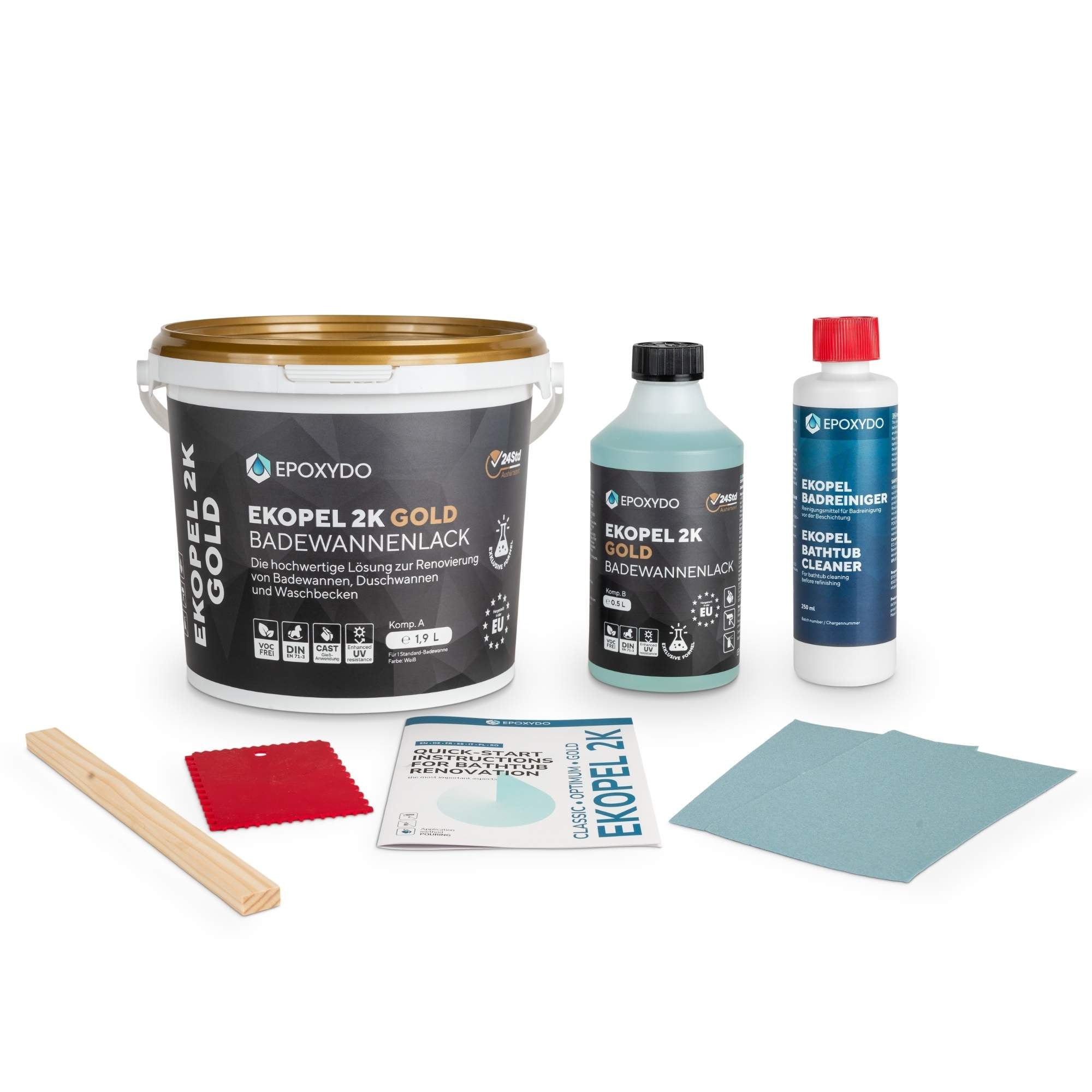 EKOPEL 2K-GOLD Premium Bathtub coating. 24h curing time. High UV-resistance.