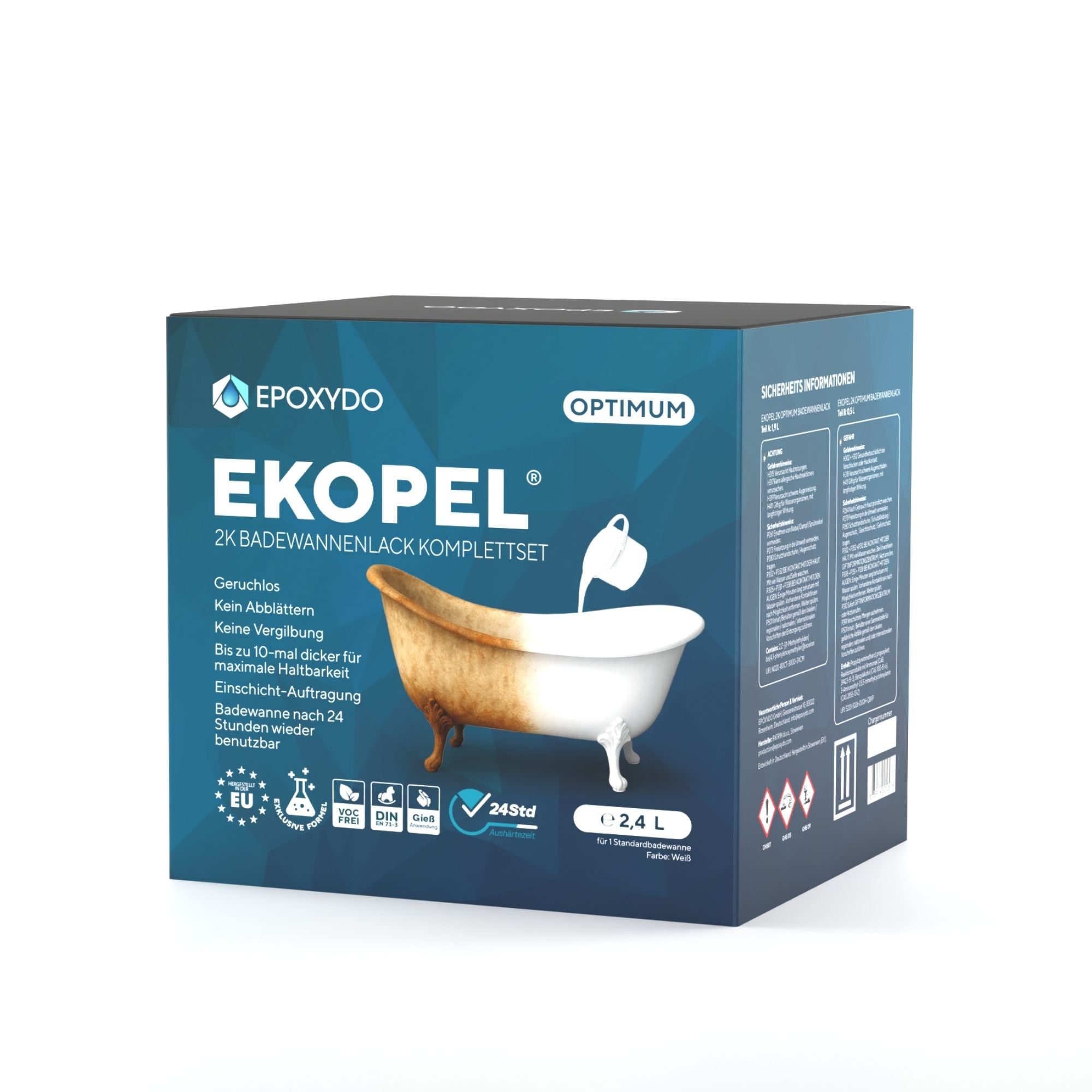 EKOPEL 2K-OPTIMUM Bathtub coating set. Odourless. Curing time 24h.